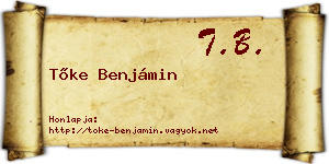 Tőke Benjámin névjegykártya